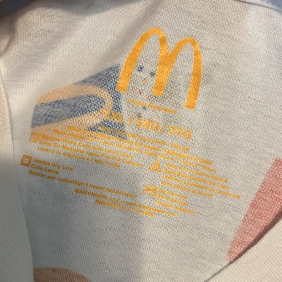 McDonald’s Graphic Tee Shirt NWT Size 3XL Mens Meal Fries Burger - Picture 6 of 8
